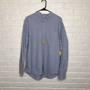 NWT Denim & Supply Ralph Lauren Blue Striped Button Down Collared Shirt size Med